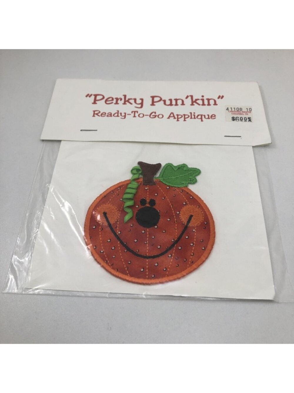Ready to Go Iron-on Sew-on Applique Kit - Perky Pun'kin - Pumpkin October 3"